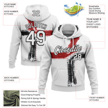 Загрузить изображение в средство просмотра галереи, Custom Stitched White Red-Black 3D Pattern Design Splash Sports Pullover Sweatshirt Hoodie
