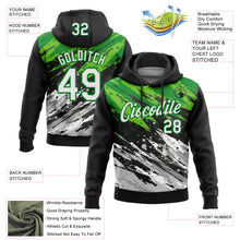 Load image into Gallery viewer, Custom Stitched Black White Grass Green-Gray 3D Pattern Design Splash Sports Pullover Sweatshirt Hoodie
