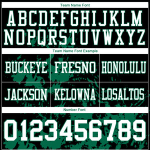 Custom Black White-Kelly Green 3D Pattern Splash Authentic Football Jersey