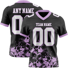 Загрузить изображение в средство просмотра галереи, Custom Black White-Light Purple 3D Pattern Splash Authentic Football Jersey
