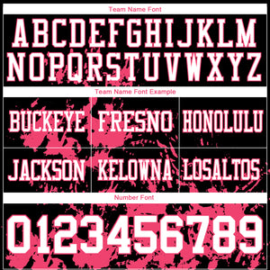 Custom Black White-Neon Pink 3D Pattern Splash Authentic Football Jersey