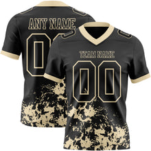 Загрузить изображение в средство просмотра галереи, Custom Black Cream 3D Pattern Splash Authentic Football Jersey
