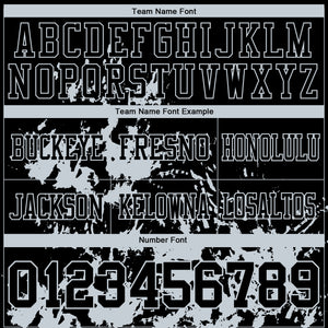 Custom Black Silver 3D Pattern Splash Authentic Football Jersey