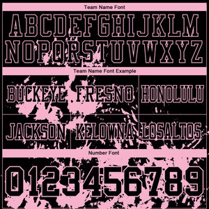 Custom Black Light Pink 3D Pattern Splash Authentic Football Jersey