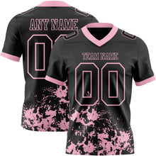 Загрузить изображение в средство просмотра галереи, Custom Black Light Pink 3D Pattern Splash Authentic Football Jersey
