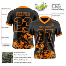 Загрузить изображение в средство просмотра галереи, Custom Black Bay Orange 3D Pattern Splash Authentic Football Jersey
