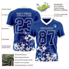Загрузить изображение в средство просмотра галереи, Custom Royal White 3D Pattern Splash Authentic Football Jersey
