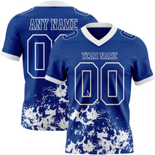 Загрузить изображение в средство просмотра галереи, Custom Royal White 3D Pattern Splash Authentic Football Jersey
