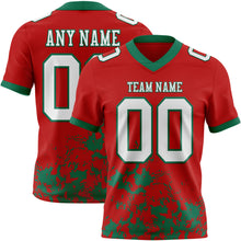 Загрузить изображение в средство просмотра галереи, Custom Red White-Kelly Green 3D Pattern Splash Authentic Football Jersey
