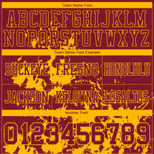 Загрузить изображение в средство просмотра галереи, Custom Crimson Gold 3D Pattern Splash Authentic Football Jersey
