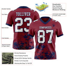 Загрузить изображение в средство просмотра галереи, Custom Crimson White-Navy 3D Pattern Splash Authentic Football Jersey
