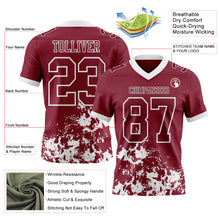 Загрузить изображение в средство просмотра галереи, Custom Crimson White 3D Pattern Splash Authentic Football Jersey
