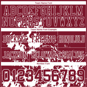 Custom Crimson White 3D Pattern Splash Authentic Football Jersey