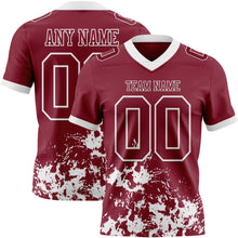 Загрузить изображение в средство просмотра галереи, Custom Crimson White 3D Pattern Splash Authentic Football Jersey
