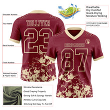 Загрузить изображение в средство просмотра галереи, Custom Crimson Cream 3D Pattern Splash Authentic Football Jersey
