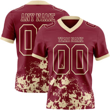 Загрузить изображение в средство просмотра галереи, Custom Crimson Cream 3D Pattern Splash Authentic Football Jersey

