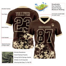 Загрузить изображение в средство просмотра галереи, Custom Brown Cream 3D Pattern Splash Authentic Football Jersey
