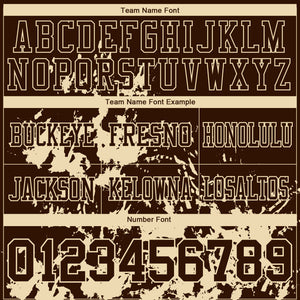Custom Brown Cream 3D Pattern Splash Authentic Football Jersey