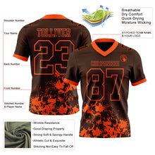 Загрузить изображение в средство просмотра галереи, Custom Brown Orange 3D Pattern Splash Authentic Football Jersey
