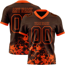 Загрузить изображение в средство просмотра галереи, Custom Brown Orange 3D Pattern Splash Authentic Football Jersey
