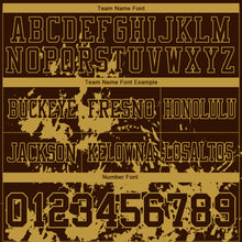 Загрузить изображение в средство просмотра галереи, Custom Brown Old Gold 3D Pattern Splash Authentic Football Jersey
