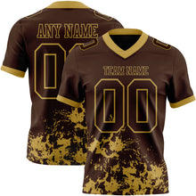 Загрузить изображение в средство просмотра галереи, Custom Brown Old Gold 3D Pattern Splash Authentic Football Jersey
