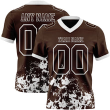 Загрузить изображение в средство просмотра галереи, Custom Brown White 3D Pattern Splash Authentic Football Jersey
