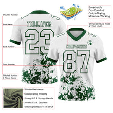 Загрузить изображение в средство просмотра галереи, Custom White Green 3D Pattern Splash Authentic Football Jersey
