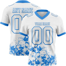 Загрузить изображение в средство просмотра галереи, Custom White Powder Blue 3D Pattern Splash Authentic Football Jersey
