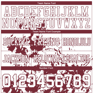 Custom White Burgundy 3D Pattern Splash Authentic Football Jersey