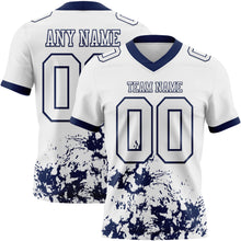 Загрузить изображение в средство просмотра галереи, Custom White Navy 3D Pattern Splash Authentic Football Jersey
