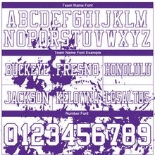 Загрузить изображение в средство просмотра галереи, Custom White Purple 3D Pattern Splash Authentic Football Jersey
