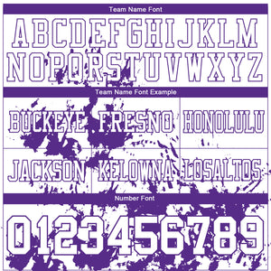 Custom White Purple 3D Pattern Splash Authentic Football Jersey