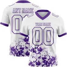 Загрузить изображение в средство просмотра галереи, Custom White Purple 3D Pattern Splash Authentic Football Jersey
