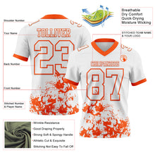 Загрузить изображение в средство просмотра галереи, Custom White Orange 3D Pattern Splash Authentic Football Jersey
