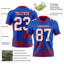 Загрузить изображение в средство просмотра галереи, Custom Thunder Blue White-Red 3D Pattern Splash Authentic Football Jersey
