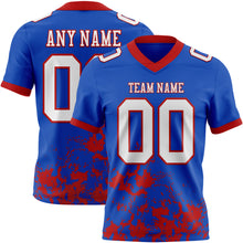 Загрузить изображение в средство просмотра галереи, Custom Thunder Blue White-Red 3D Pattern Splash Authentic Football Jersey
