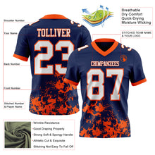 Загрузить изображение в средство просмотра галереи, Custom Navy White-Orange 3D Pattern Splash Authentic Football Jersey
