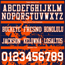 Загрузить изображение в средство просмотра галереи, Custom Navy White-Orange 3D Pattern Splash Authentic Football Jersey

