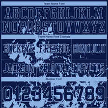 Загрузить изображение в средство просмотра галереи, Custom Navy Light Blue 3D Pattern Splash Authentic Football Jersey
