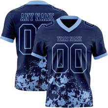 Загрузить изображение в средство просмотра галереи, Custom Navy Light Blue 3D Pattern Splash Authentic Football Jersey
