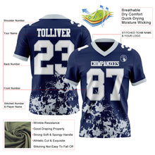 Charger l&#39;image dans la galerie, Custom Navy White-Silver 3D Pattern Splash Authentic Football Jersey
