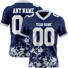 Charger l&#39;image dans la galerie, Custom Navy White-Silver 3D Pattern Splash Authentic Football Jersey
