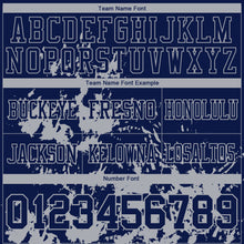 Загрузить изображение в средство просмотра галереи, Custom Navy Gray 3D Pattern Splash Authentic Football Jersey
