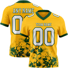 Charger l&#39;image dans la galerie, Custom Gold White-Green 3D Pattern Splash Authentic Football Jersey
