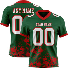 Charger l&#39;image dans la galerie, Custom Green White-Red 3D Pattern Splash Authentic Football Jersey
