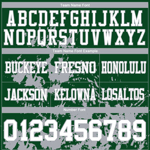 Custom Green White-Gray 3D Pattern Splash Authentic Football Jersey
