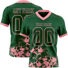 Загрузить изображение в средство просмотра галереи, Custom Green Medium Pink 3D Pattern Splash Authentic Football Jersey
