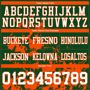 Custom Green White-Orange 3D Pattern Splash Authentic Football Jersey