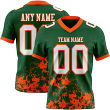 Charger l&#39;image dans la galerie, Custom Green White-Orange 3D Pattern Splash Authentic Football Jersey
